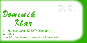 dominik klar business card